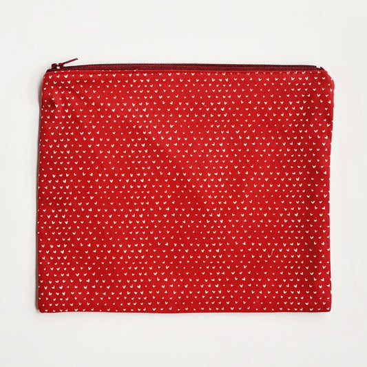 Lilla Barn Clothing reusable fabric zipper pouch with hearts