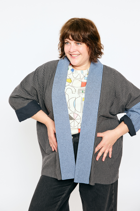 Open Front Cardigan Jacket - Railroad