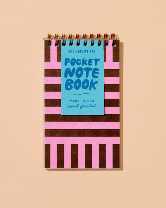 pocket size notebook with modern stripes on the cover