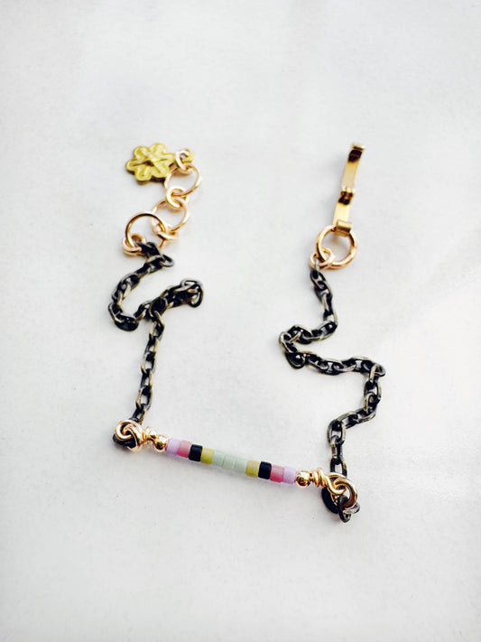 Beaded Bracelet - Purple Rain Ombre Glass Beads
