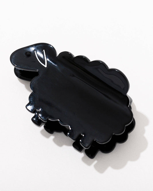sustainable black sheep hair claw clip