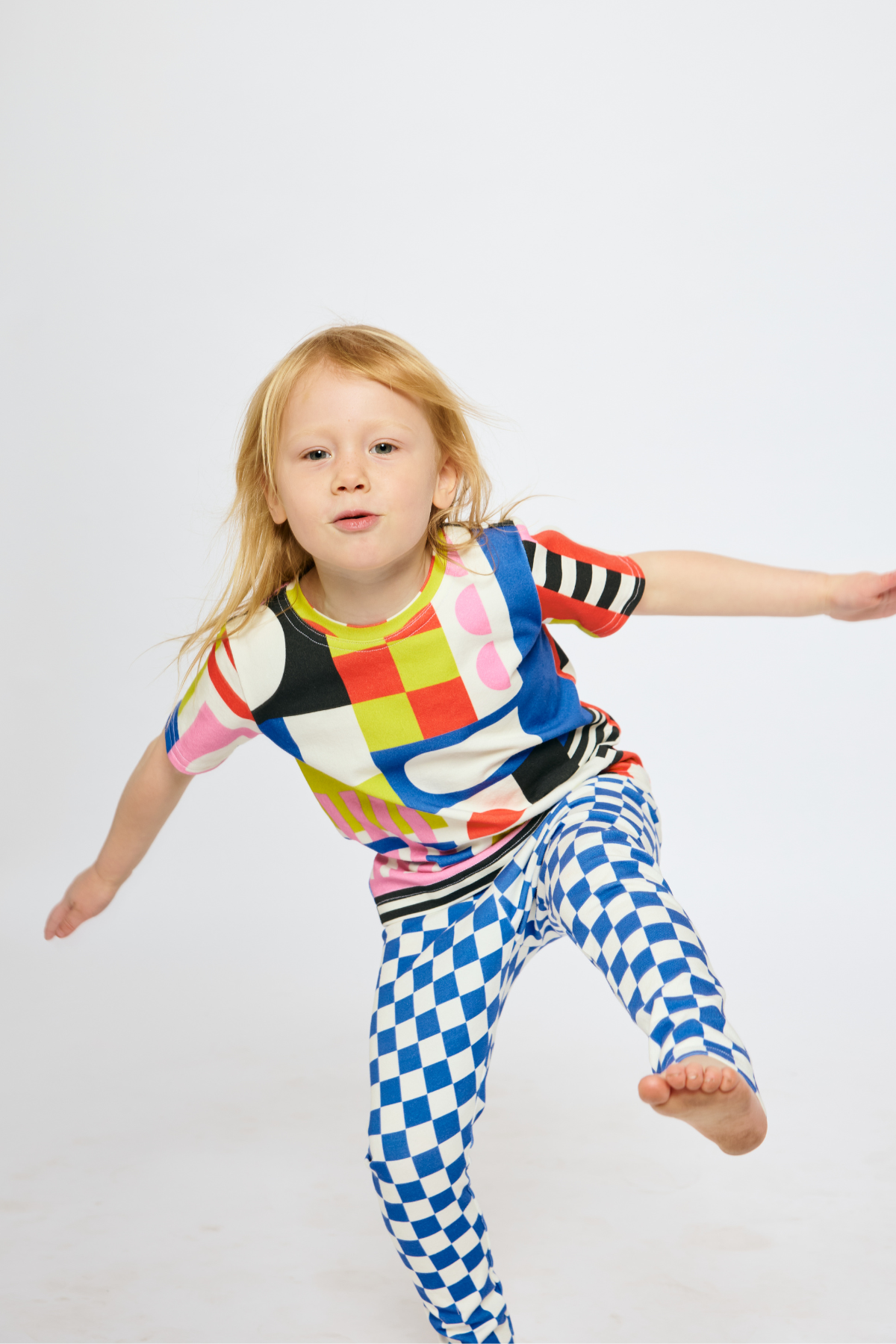Baby & Kid Organic Leggings - Blue Checkers