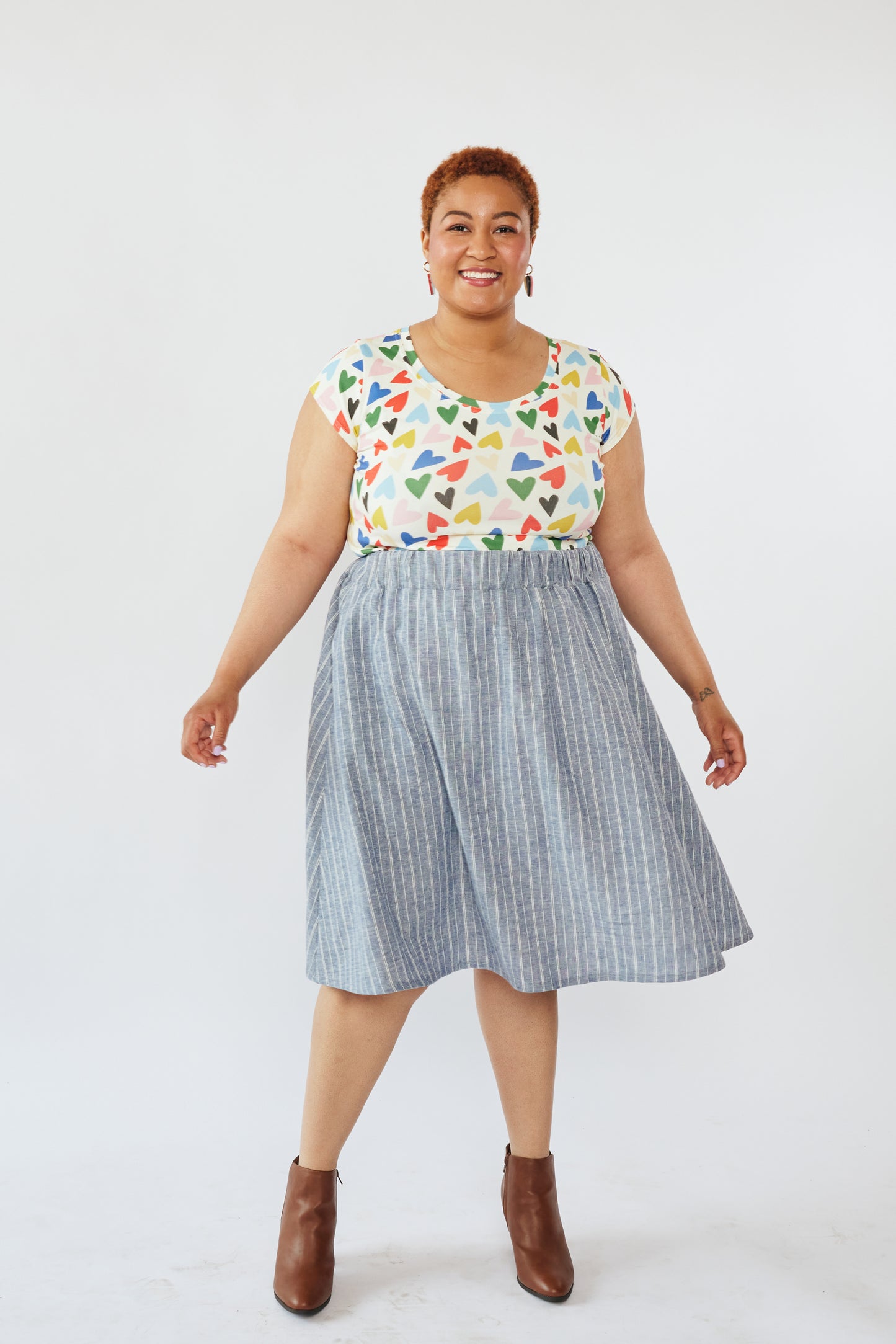 Grown-up Skirt - Blue Hemp Stripe
