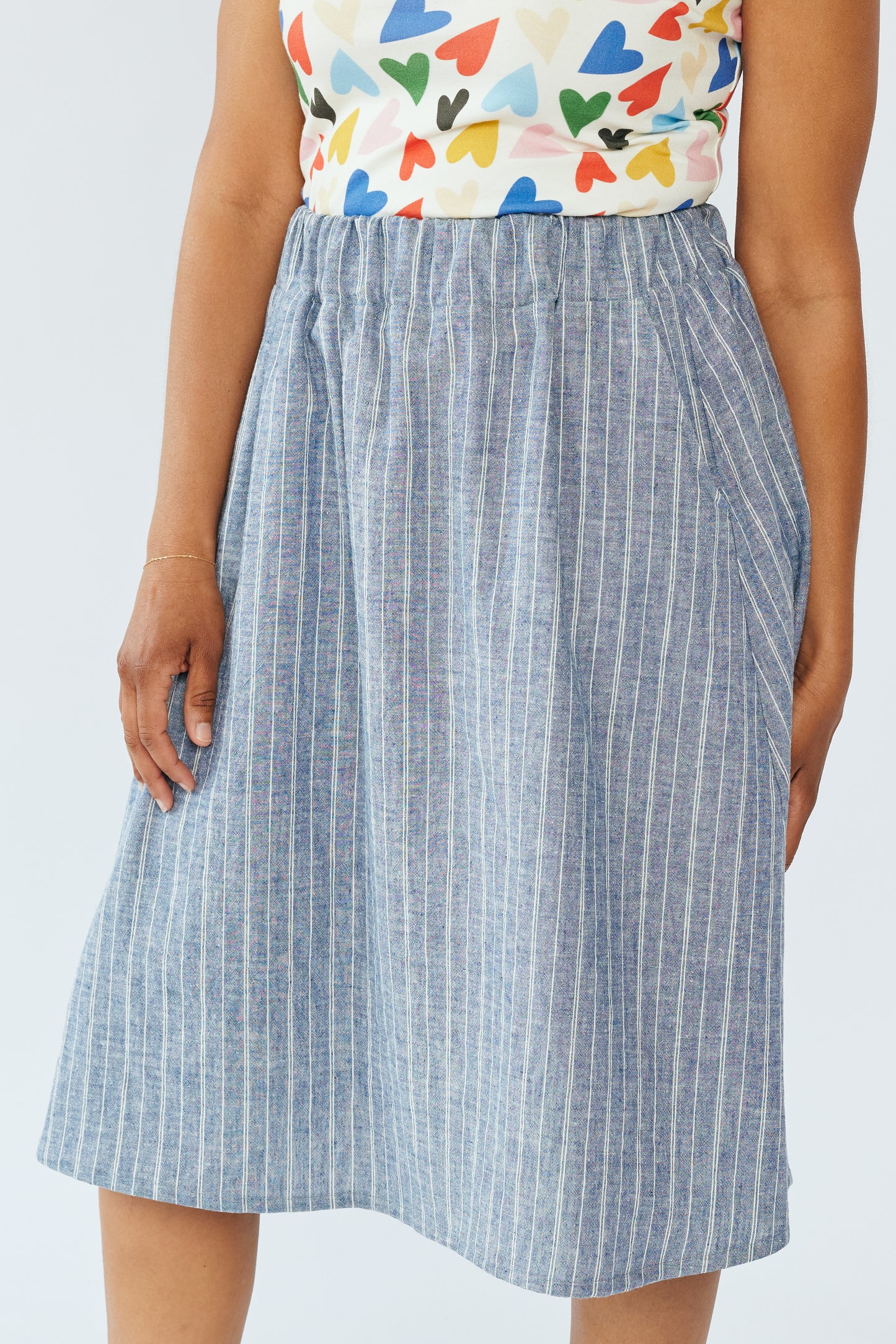 Grown-up Skirt - Blue Hemp Stripe