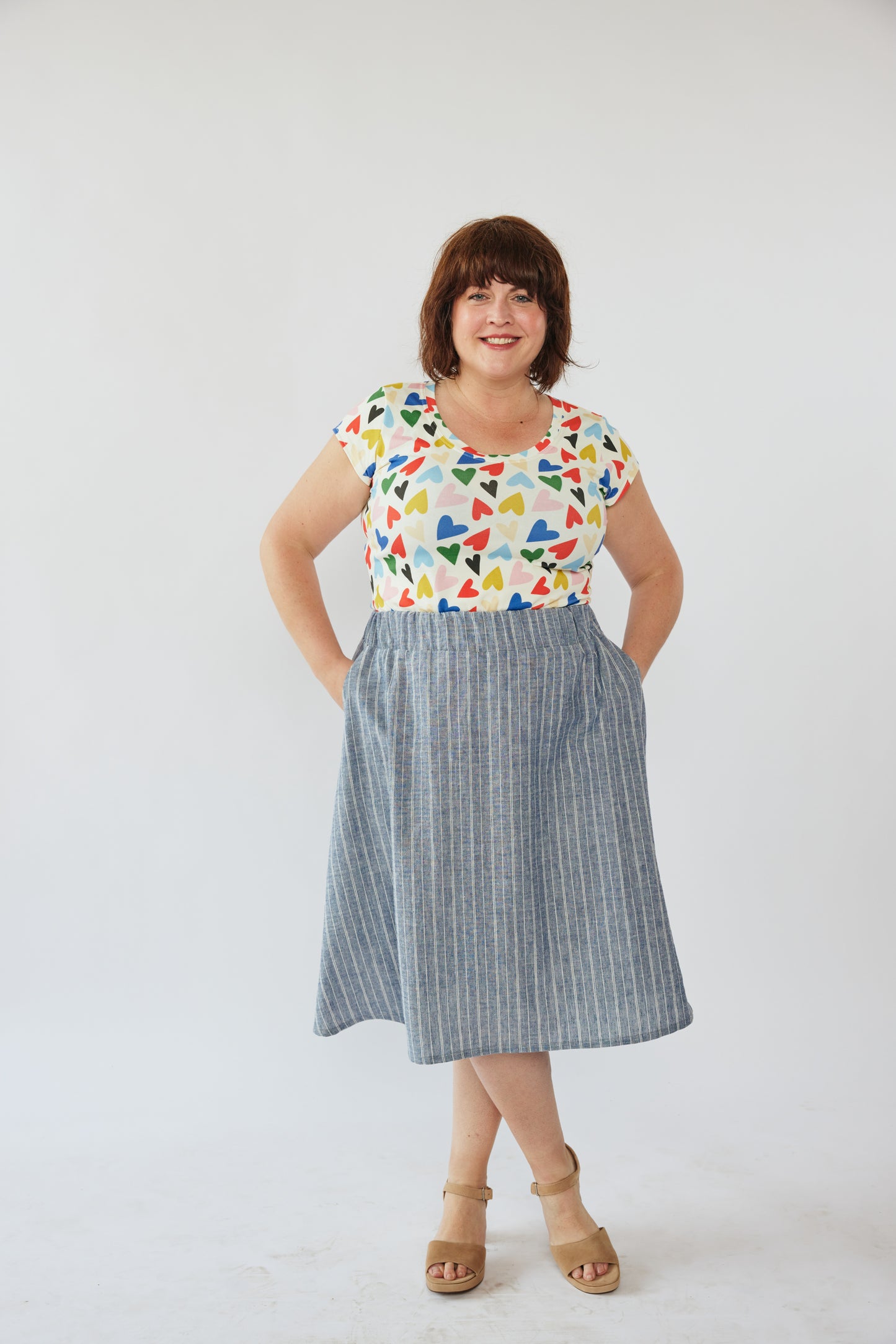 Grown-up Skirt - Blue Hemp Stripe