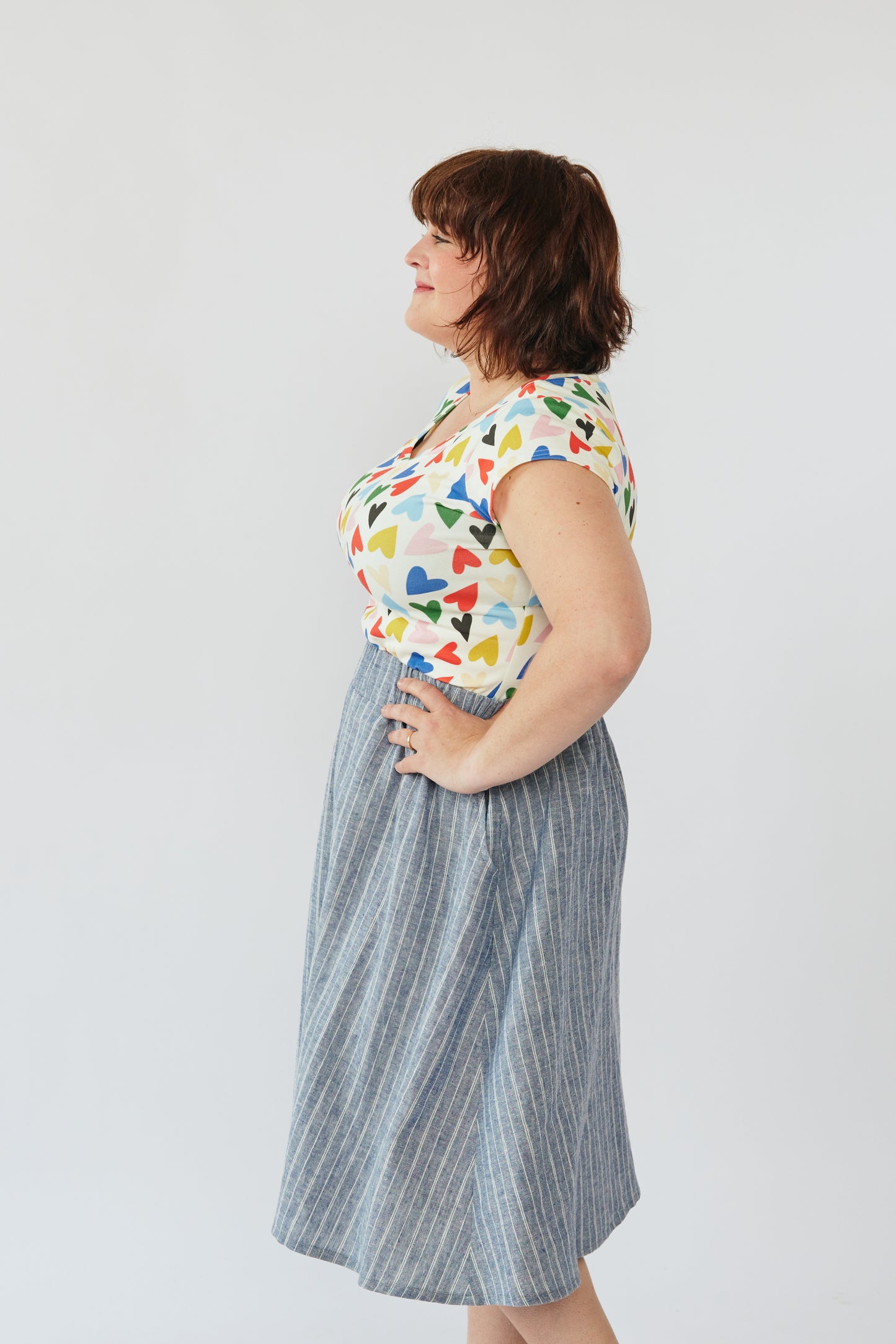 Grown-up Skirt - Blue Hemp Stripe