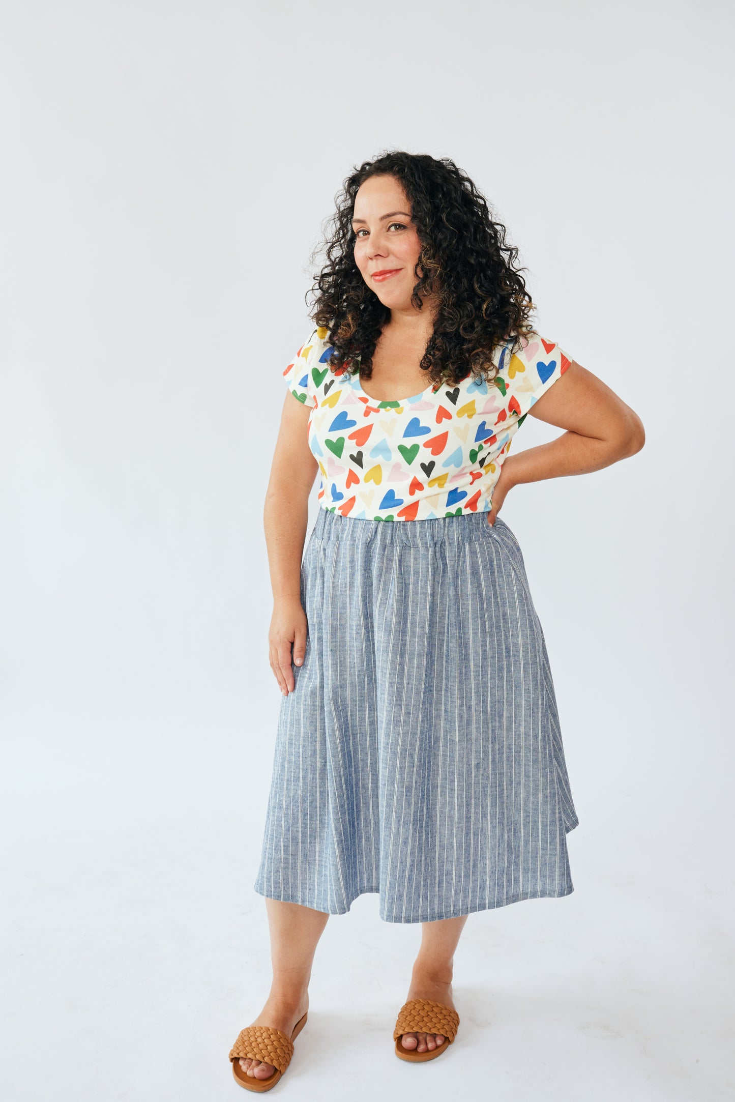 Grown-up Skirt - Blue Hemp Stripe