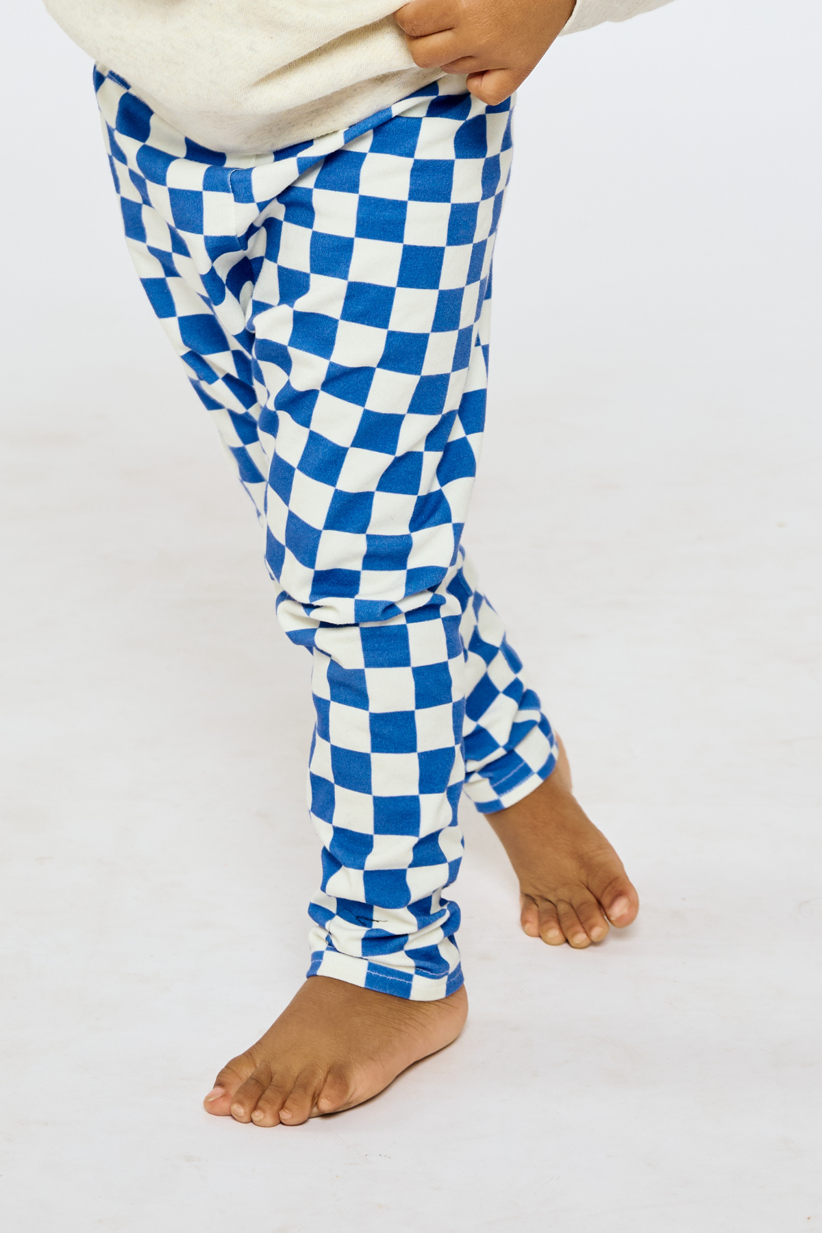 Baby & Kid Organic Leggings - Blue Checkers