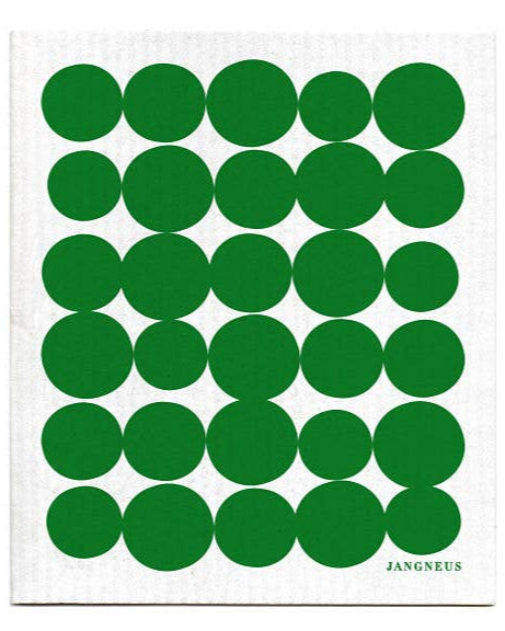 swedish dish cloth with green dot print