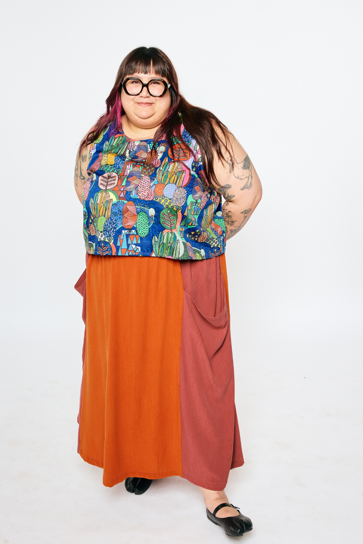 Grown-up Skirt - Warm Colorblock Pockets