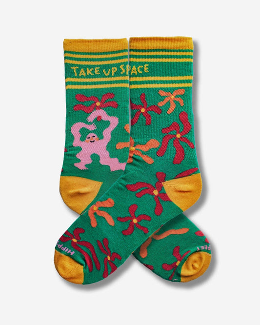 Green Adult Crew Socks - Take Up Space