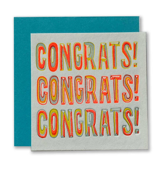Congrats x 3 - Tiny Card