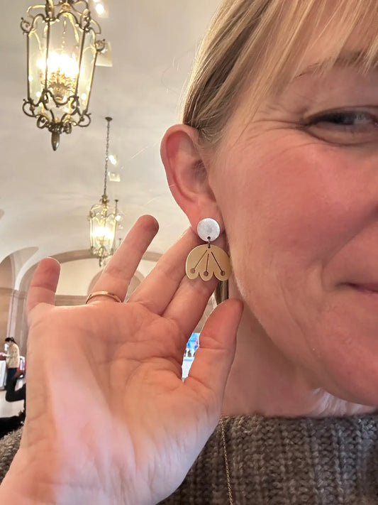 Blomma Flower Drop Earring · Brass