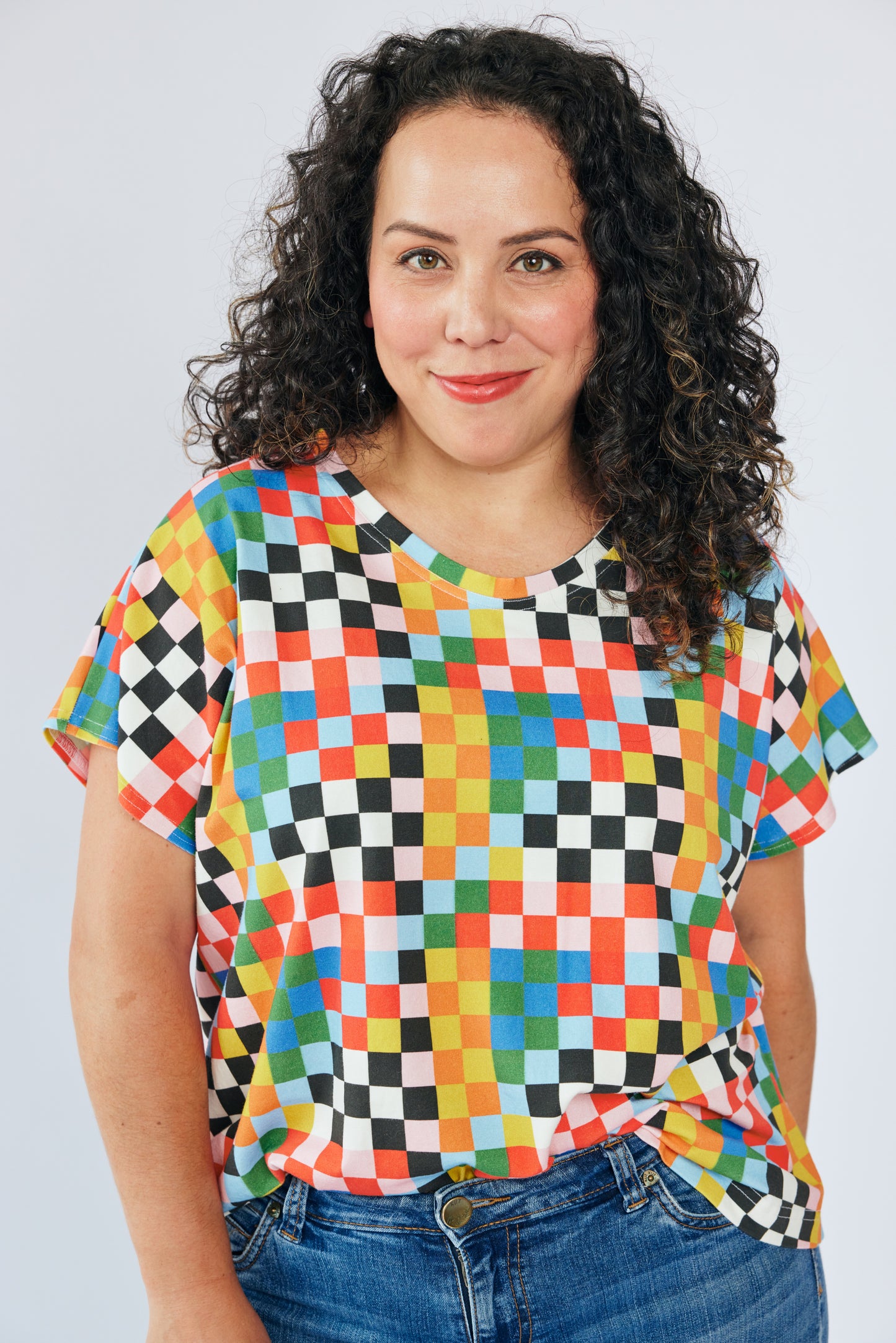 Short Sleeve Organic Every Day Top - Circus Checkers