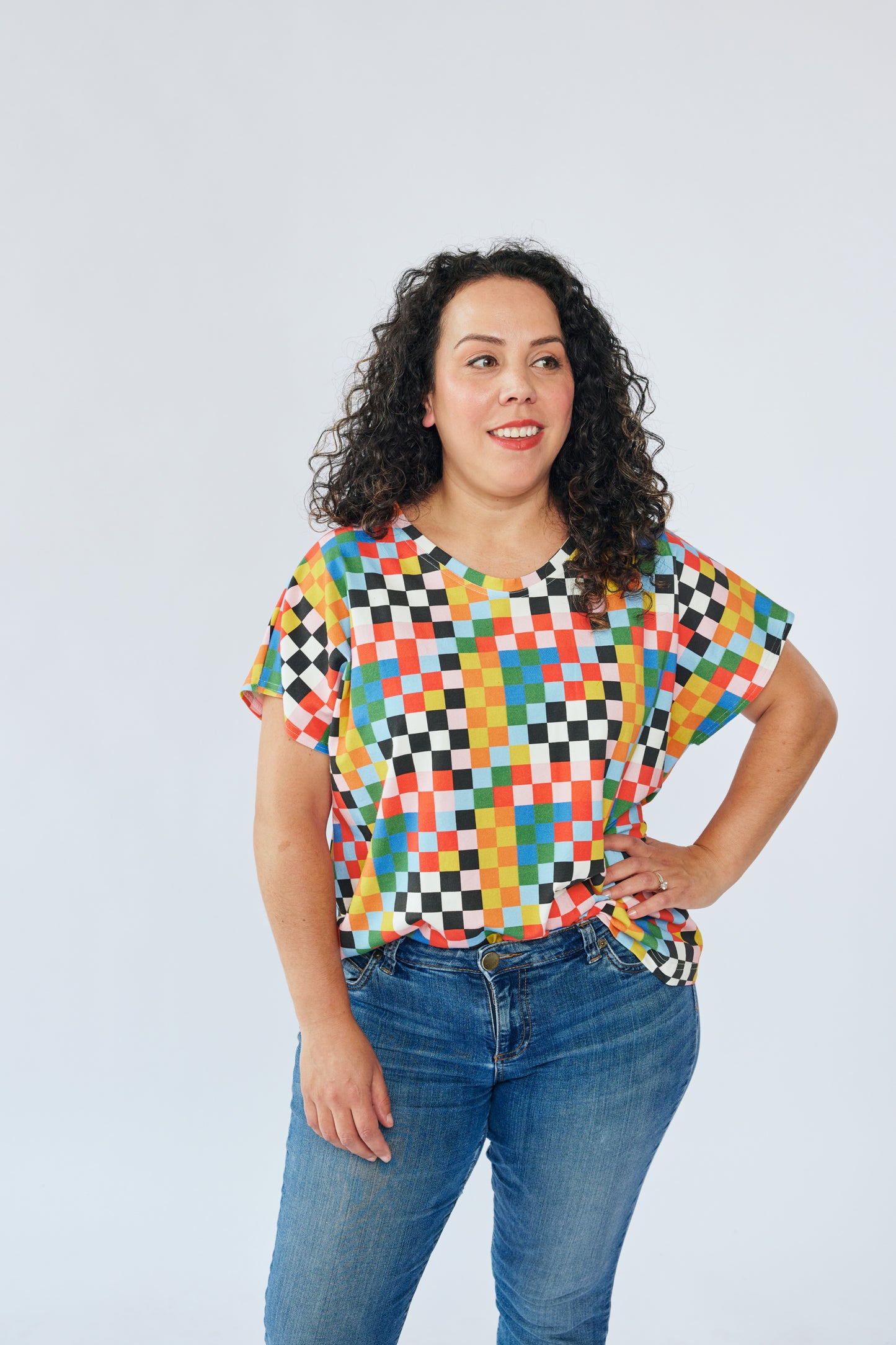 Short Sleeve Organic Every Day Top - Circus Checkers
