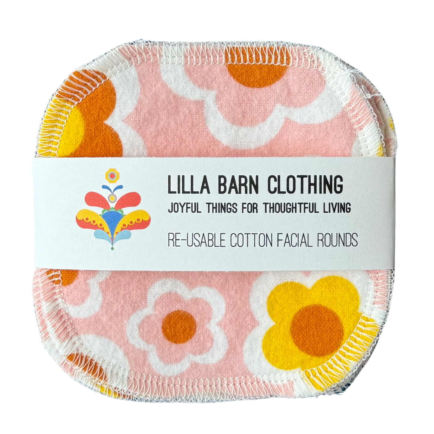 Large Re-usable Cotton Facial Rounds - Pack of 4 Rounds