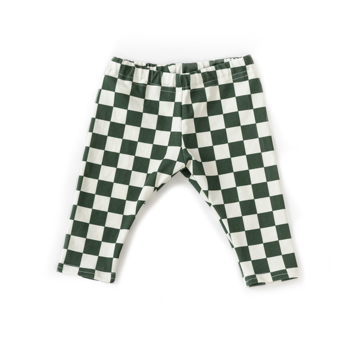 Baby & Kid Organic Leggings - Green Checkers