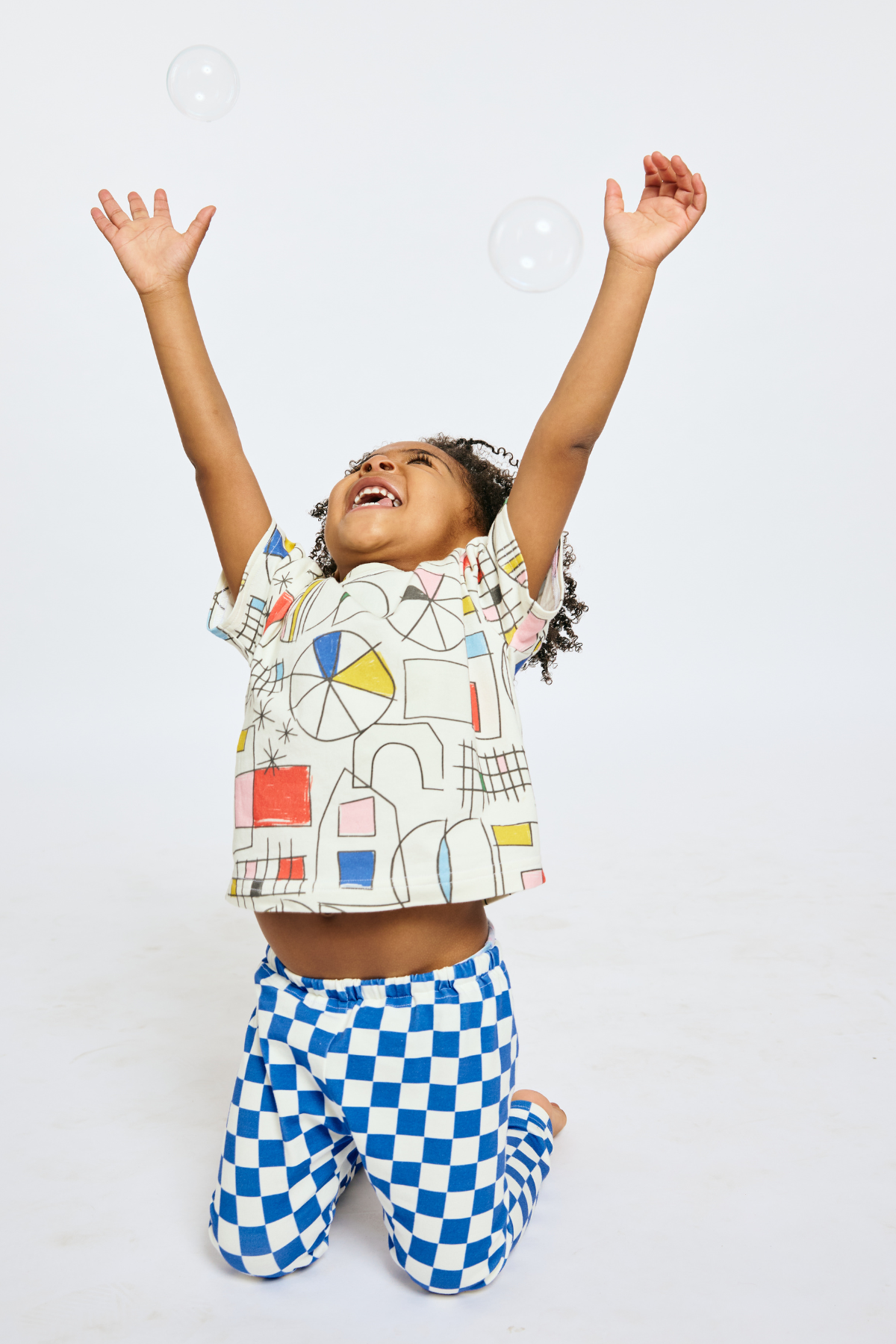 Baby & Kid Organic Leggings - Blue Checkers
