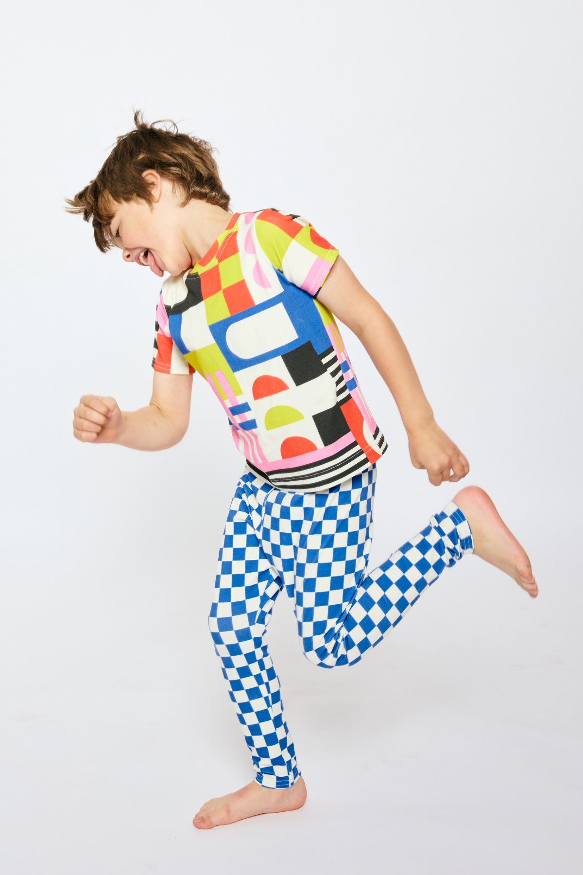 Baby & Kid Organic Leggings - Blue Checkers