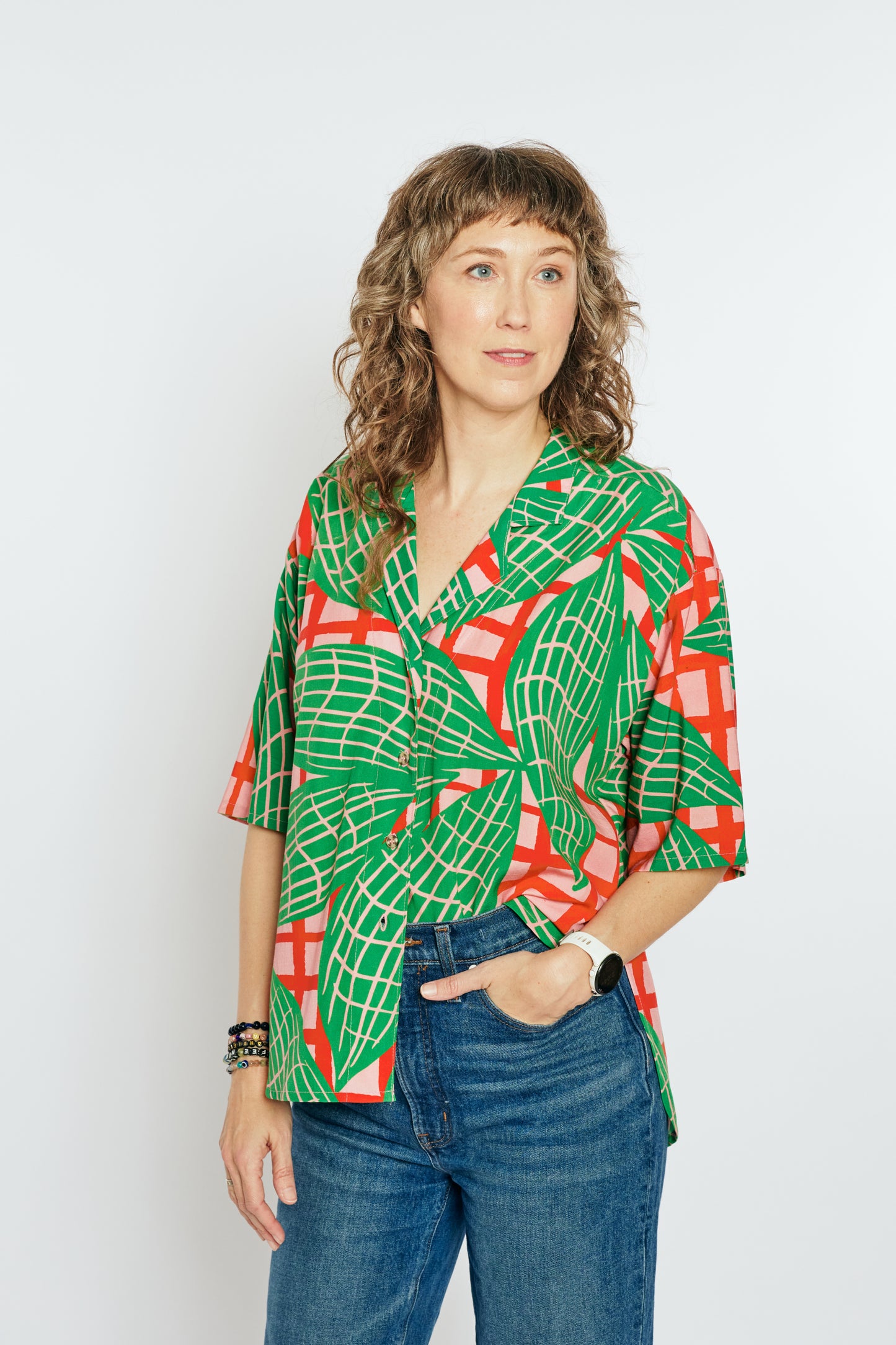 Grown-up Tencel/Linen Button Down - Lanai Time