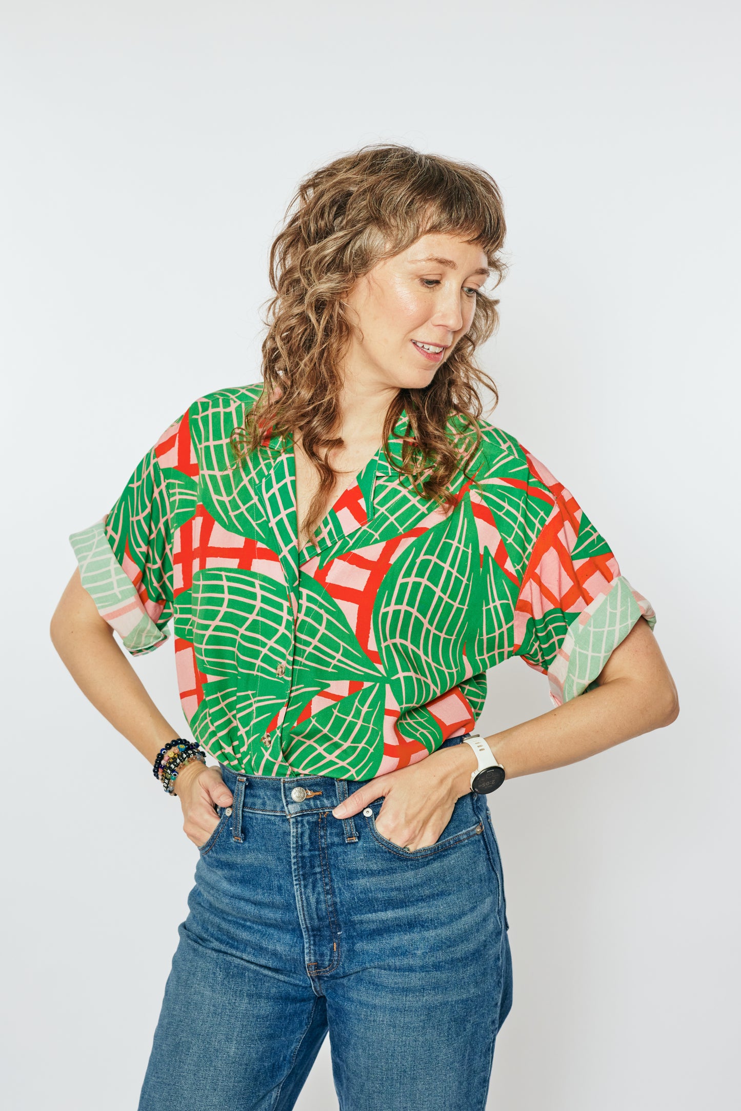 Grown-up Tencel/Linen Button Down - Lanai Time