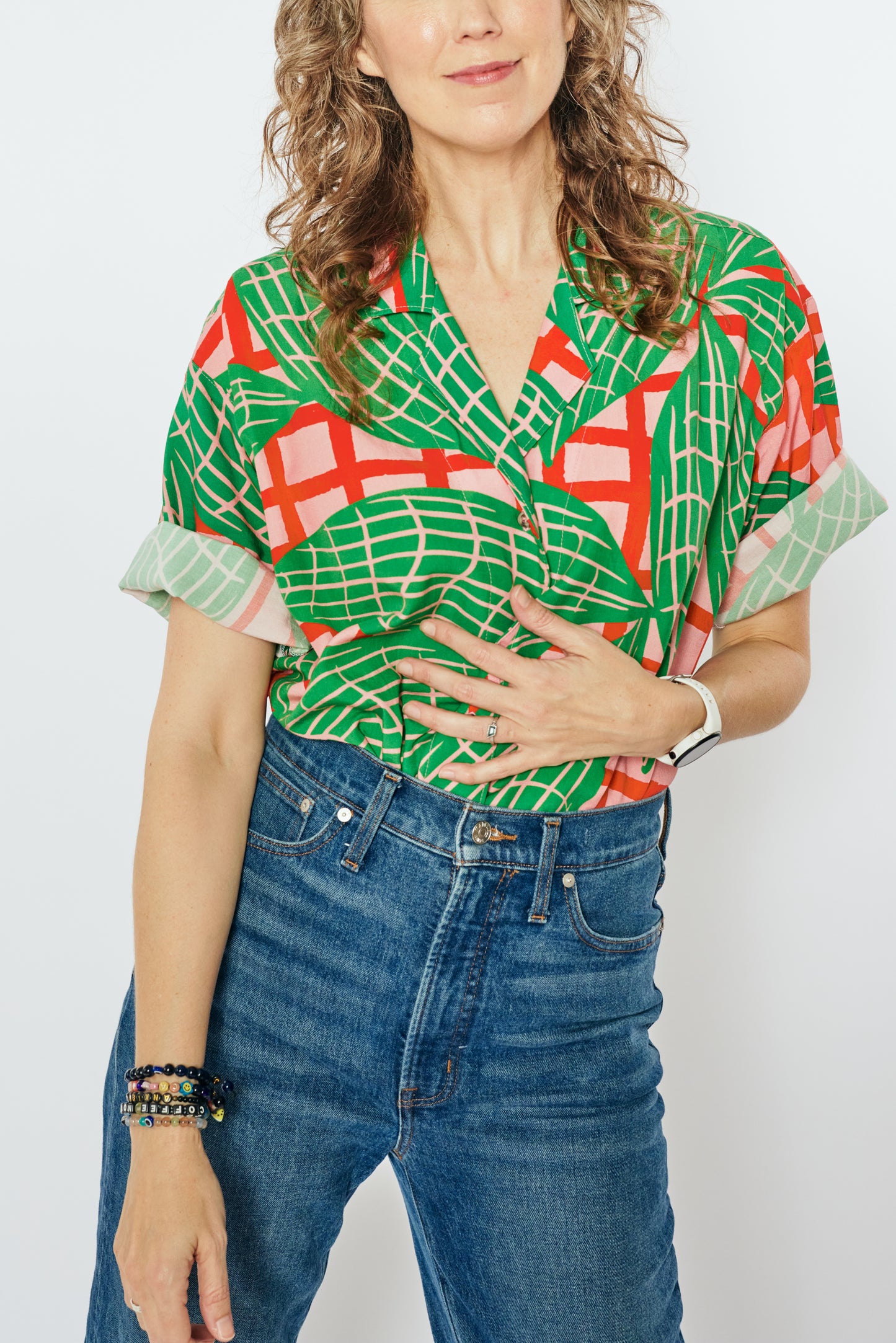 Grown-up Tencel/Linen Button Down - Lanai Time