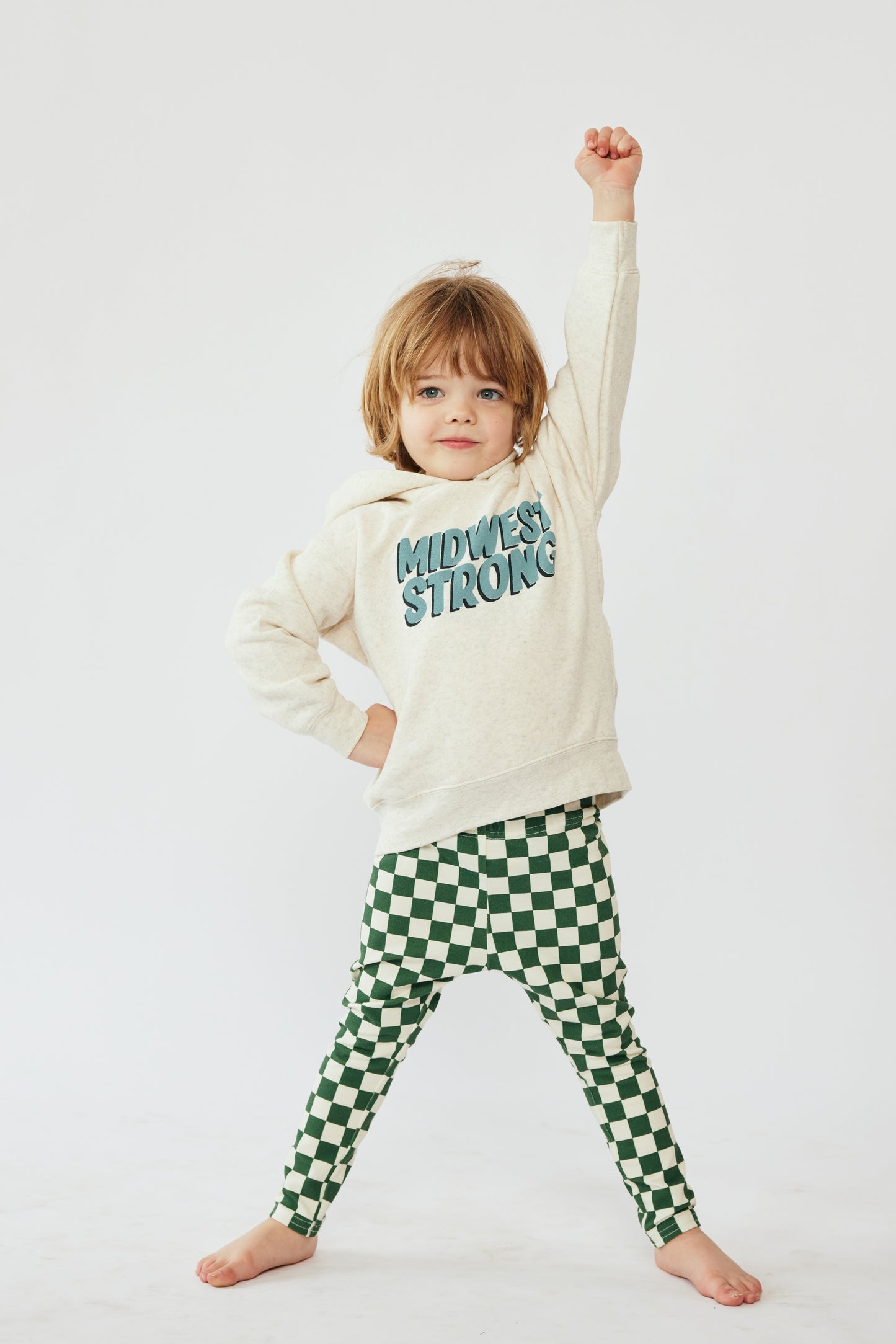 Baby & Kid Organic Leggings - Green Checkers