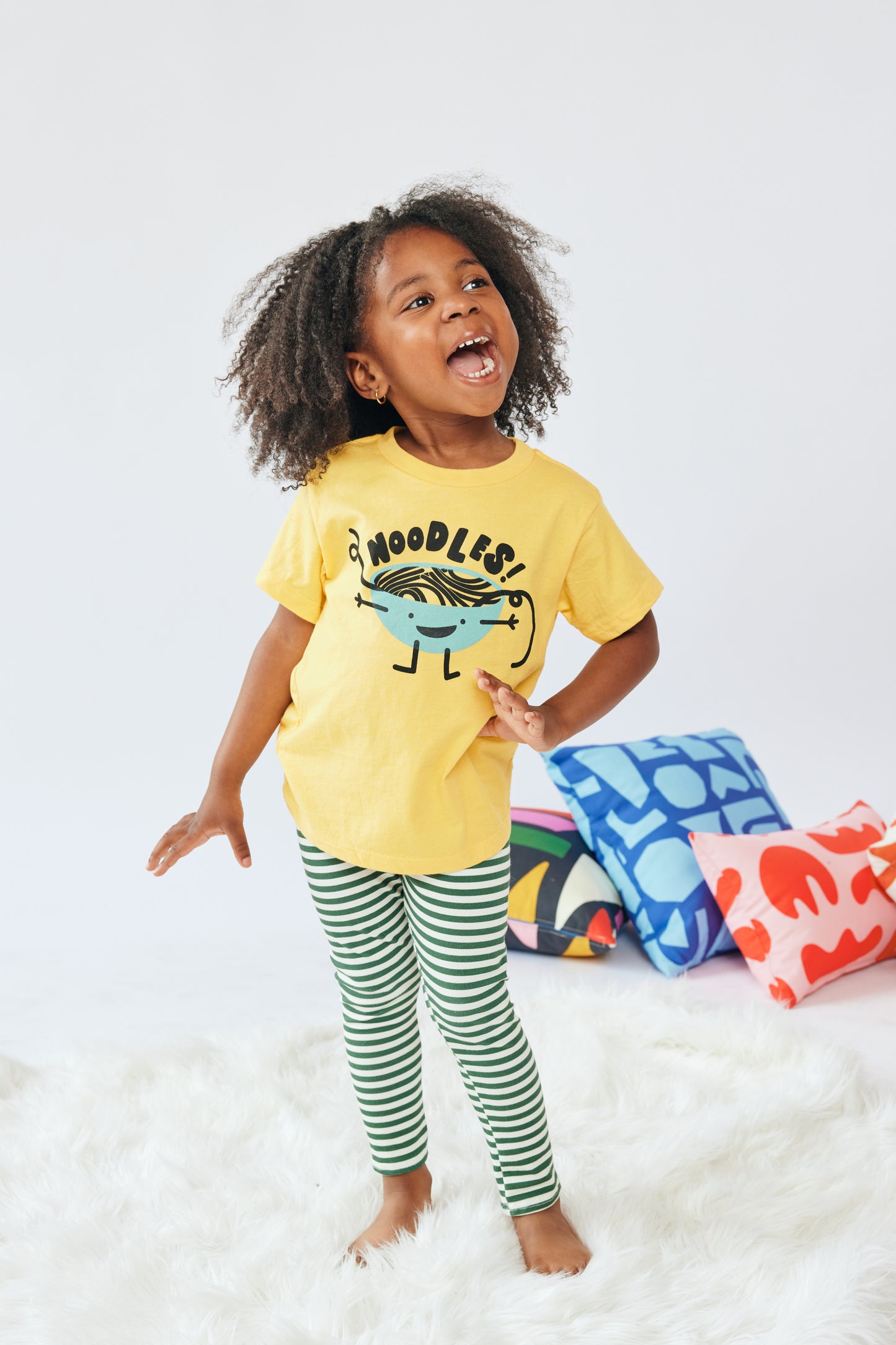 Baby & Kid Organic Leggings - Green Stripes