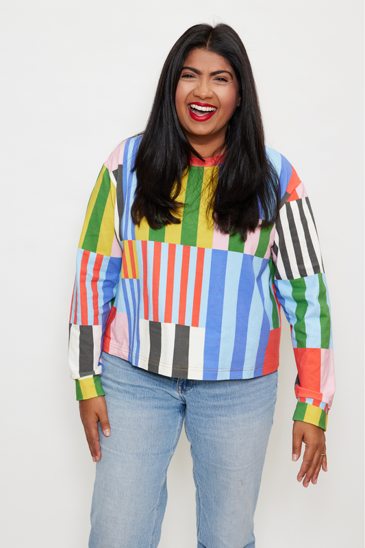 Organic Long Sleeve Tee - Window Stripes
