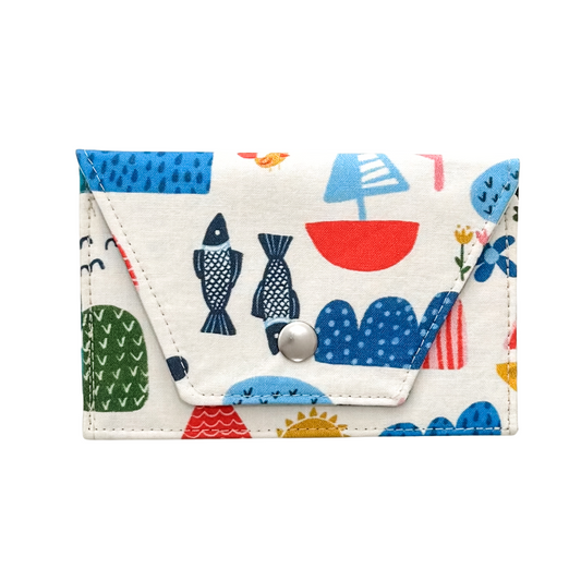mini wallet made from cotton with colorful folk images