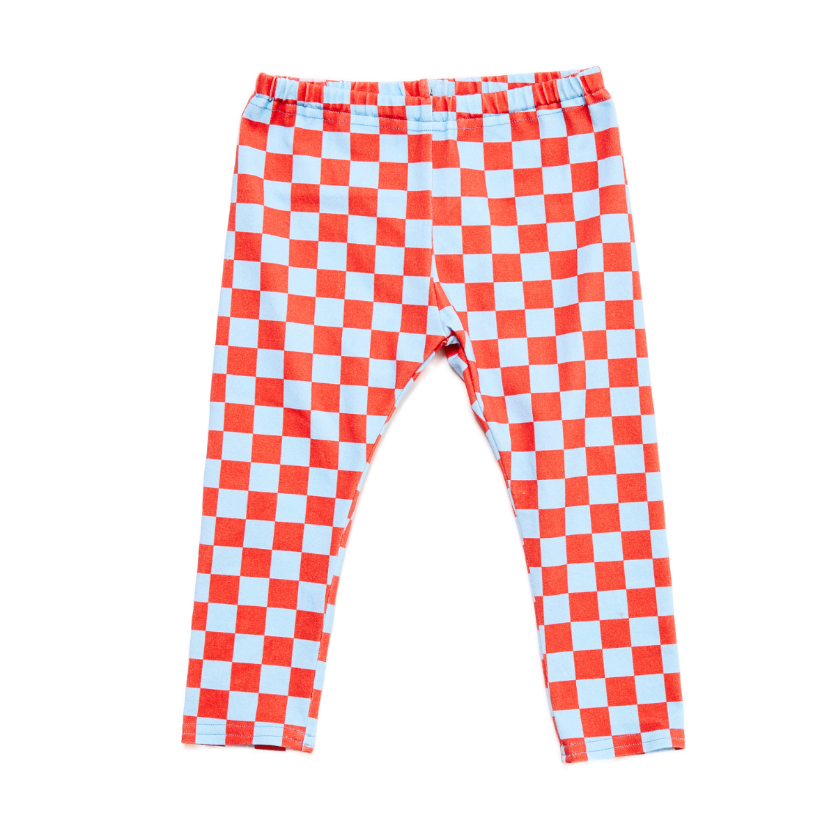 Baby & Kid Organic Leggings - Red & Blue Checks