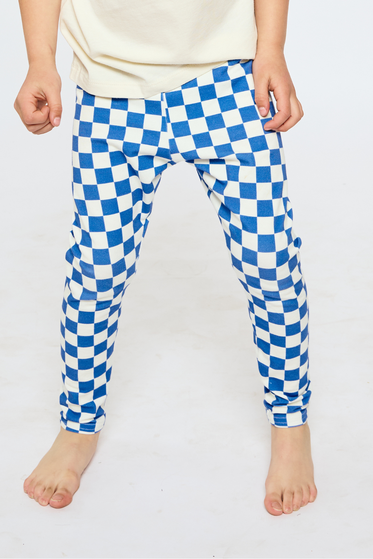 Baby & Kid Organic Leggings - Blue Checkers