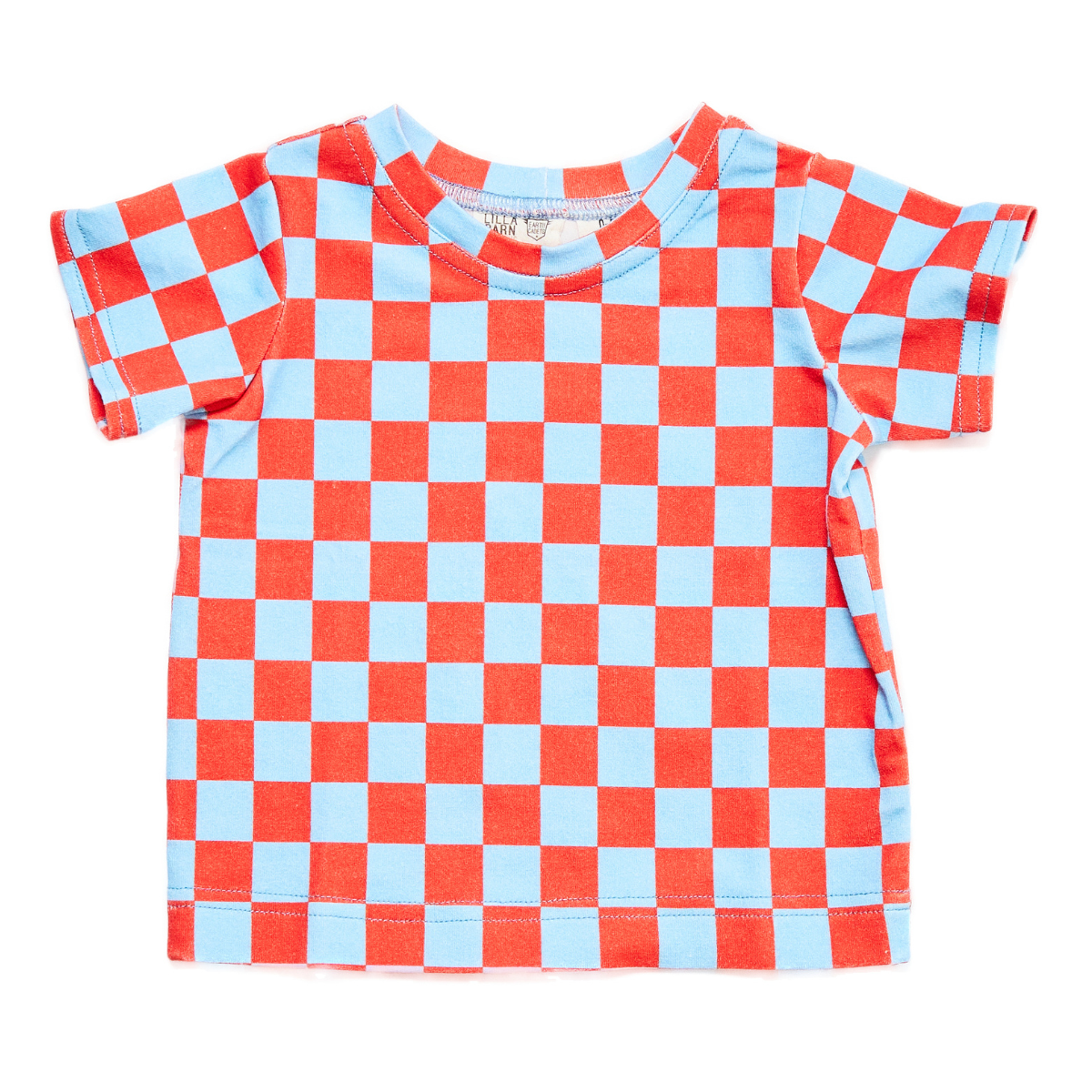 Baby & Kid Organic Tee - Red & Blue Check
