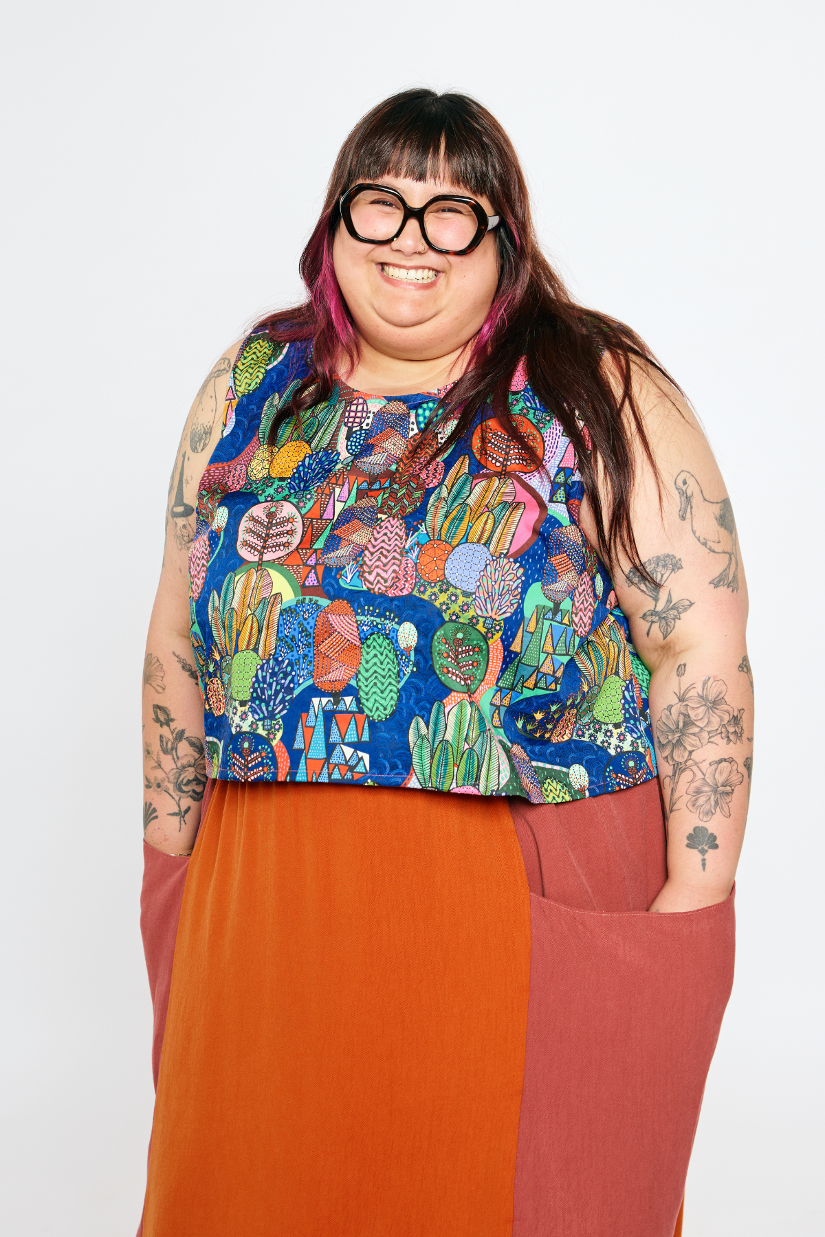 Grown-up Skirt - Warm Colorblock Pockets