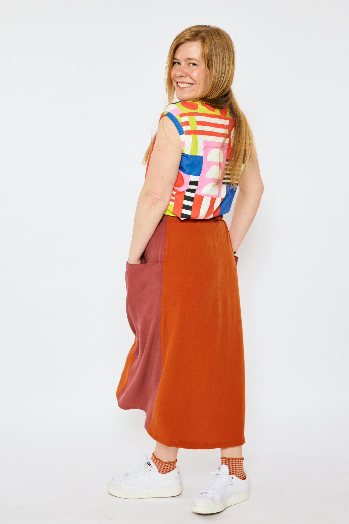 Grown-up Skirt - Warm Colorblock Pockets