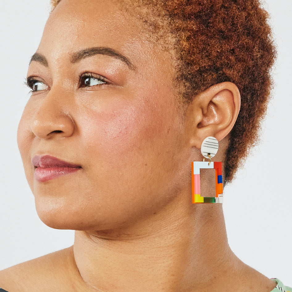 khromophilia collab square earrings