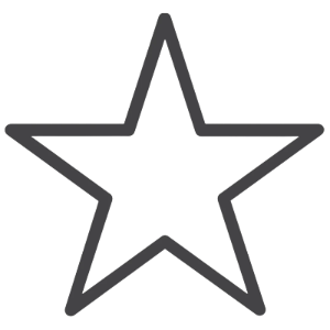 Black star outline on a white background