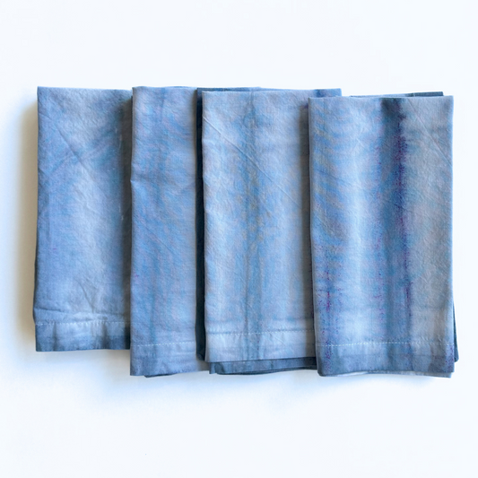 SET OF 4 - Hand-dyed Cotton Napkins - In a Straight Line