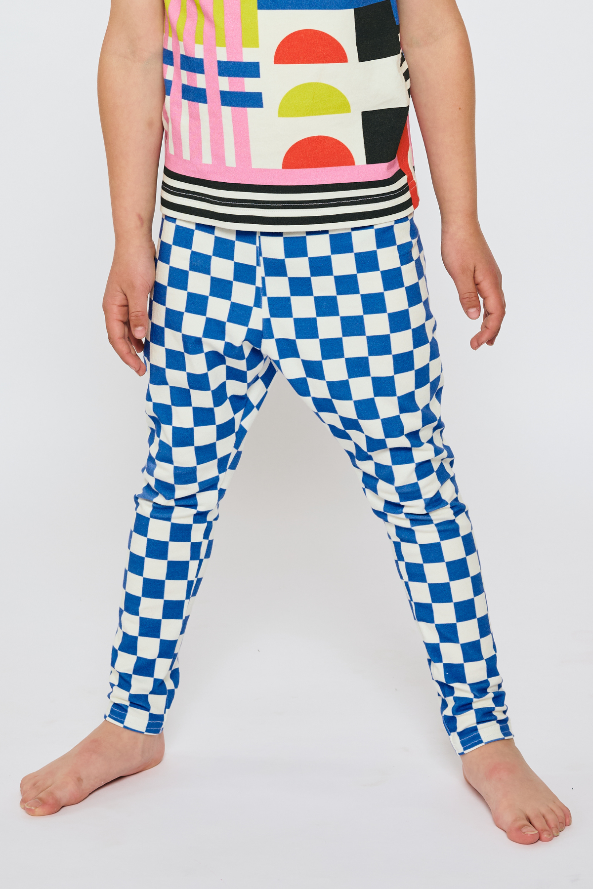 Baby & Kid Organic Leggings - Blue Checkers