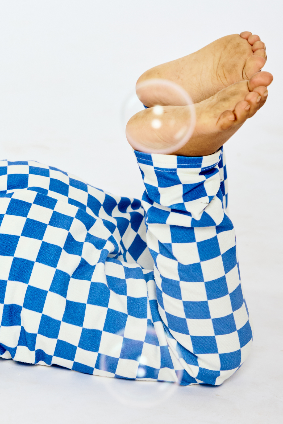Baby & Kid Organic Leggings - Blue Checkers