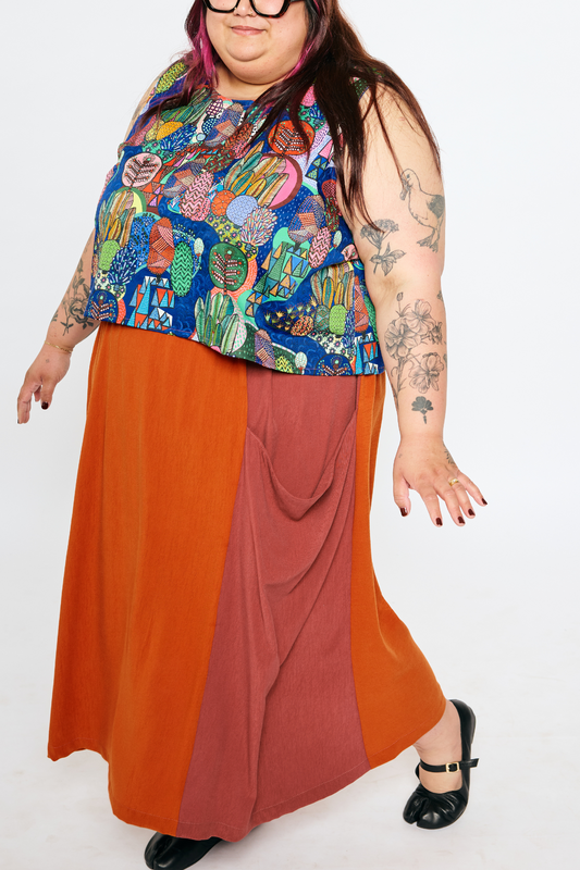 Grown-up Skirt - Warm Colorblock Pockets