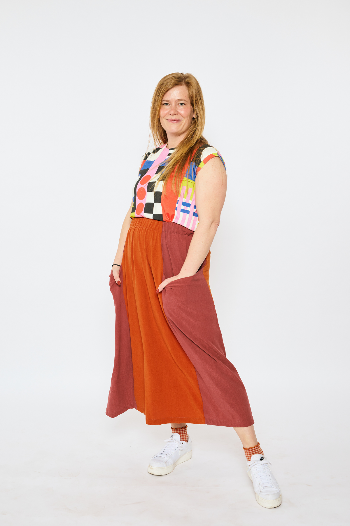 Grown-up Skirt - Warm Colorblock Pockets