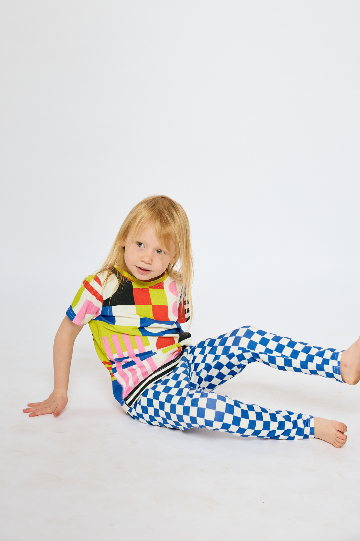Baby & Kid Organic Leggings - Blue Checkers