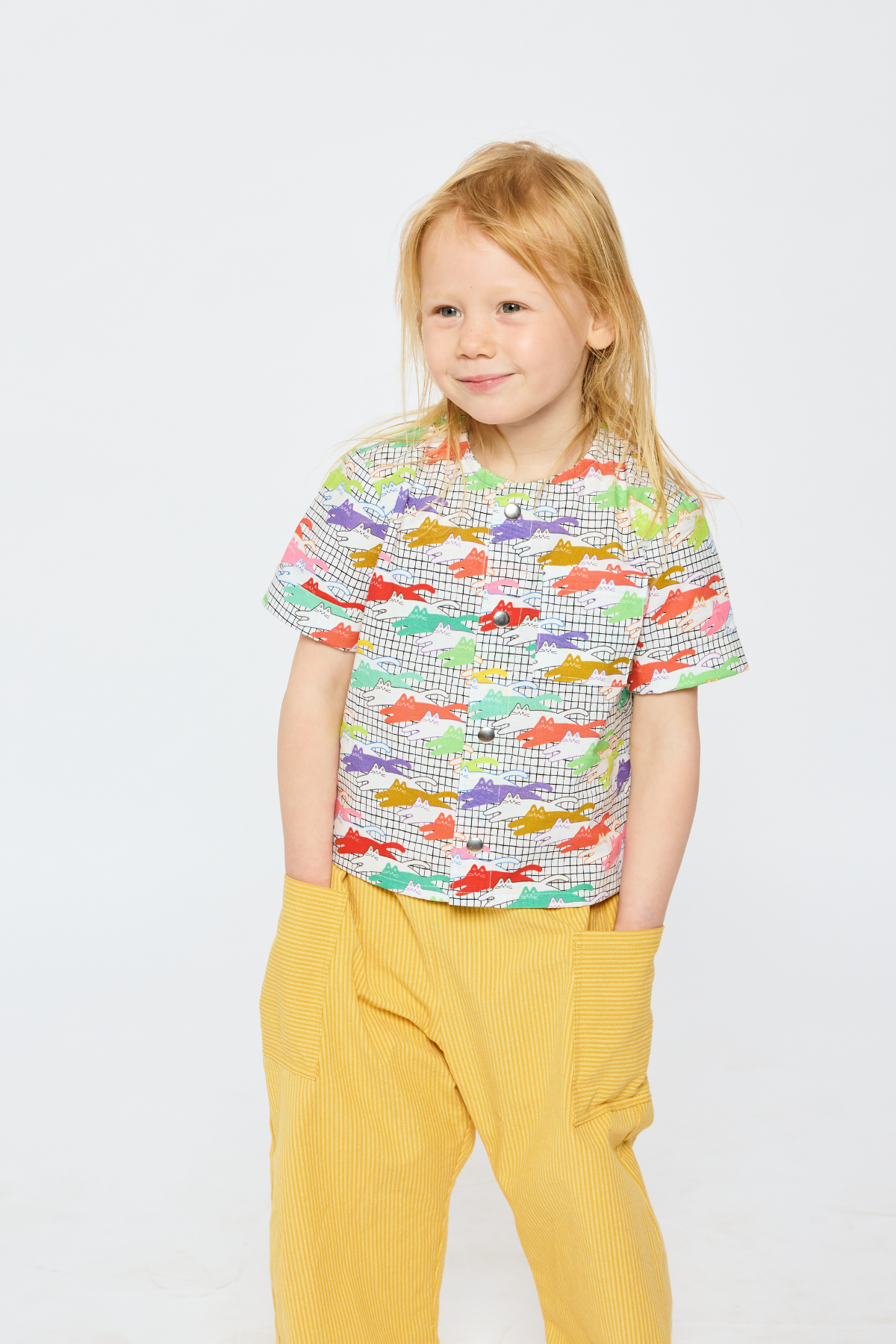 Toddler & Kid Shirt - Neon Cats