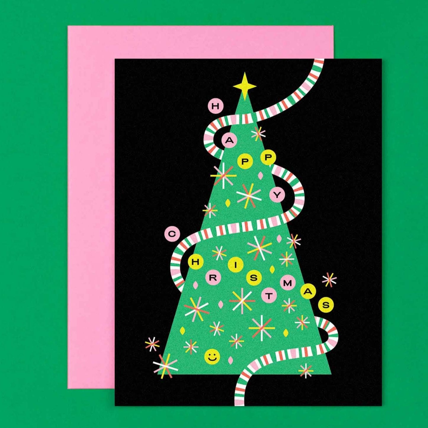 Happy Tree Christmas Card - Holiday Card