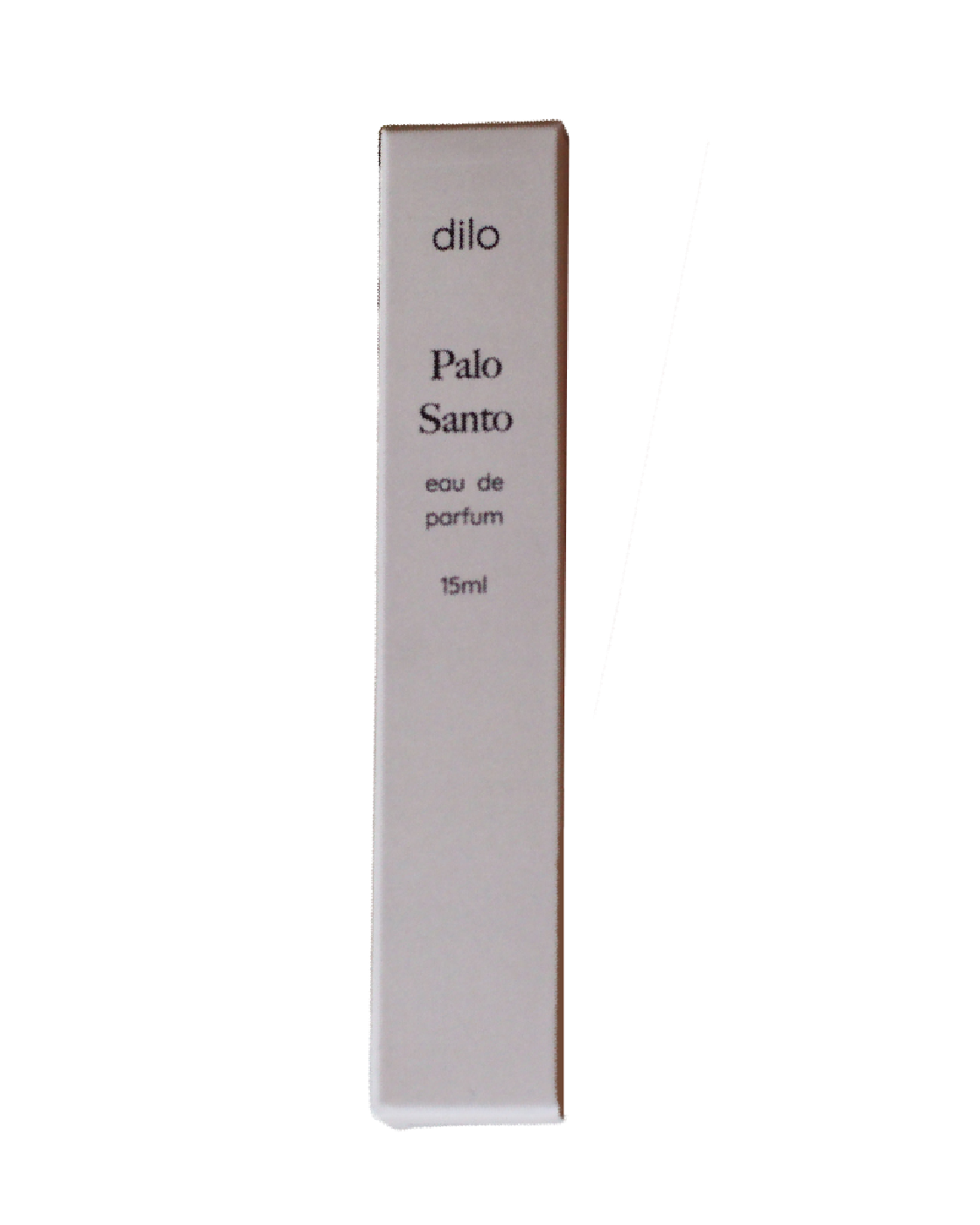 Dilo Palo Santo eau de parfum packaging on a white background