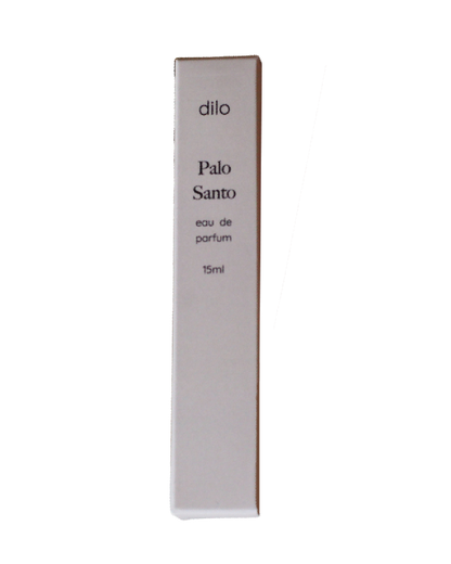 Dilo Palo Santo eau de parfum packaging on a white background
