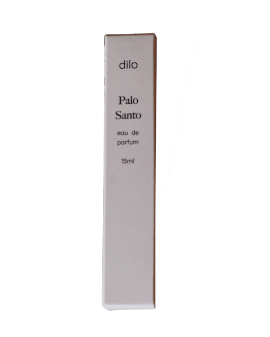 Dilo Palo Santo eau de parfum packaging on a white background