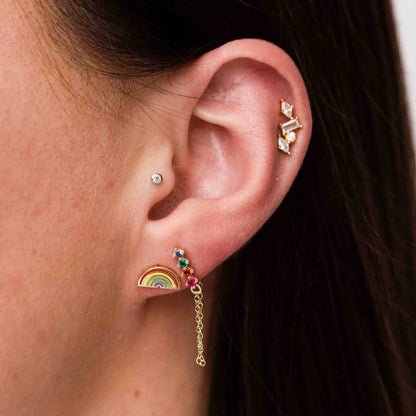 Rainbow Enamel Stud Earrings