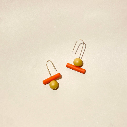 Olivia Mini Earrings - Poppy/Mustard